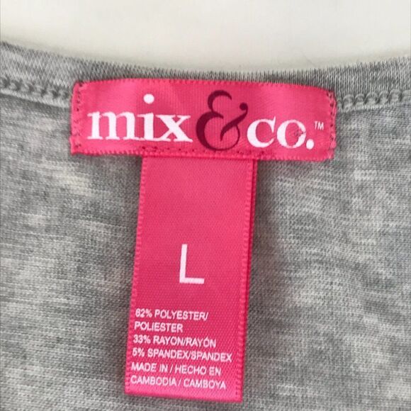 Mix & Co. Scoop Neck Tank Dress Women's Large Gray Pocket Stretch Knit High-Low - Picture 7 of 8